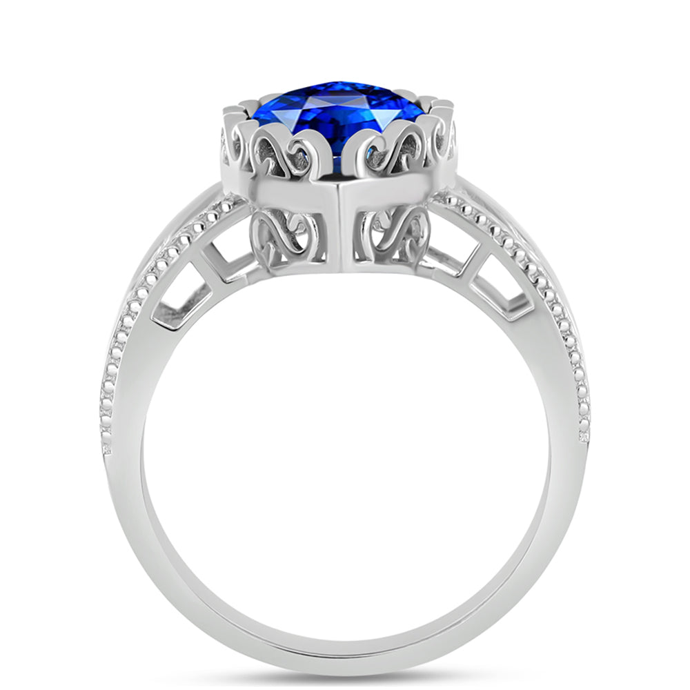 Anillo de Plata con Zafiro Azul Australiano 2 