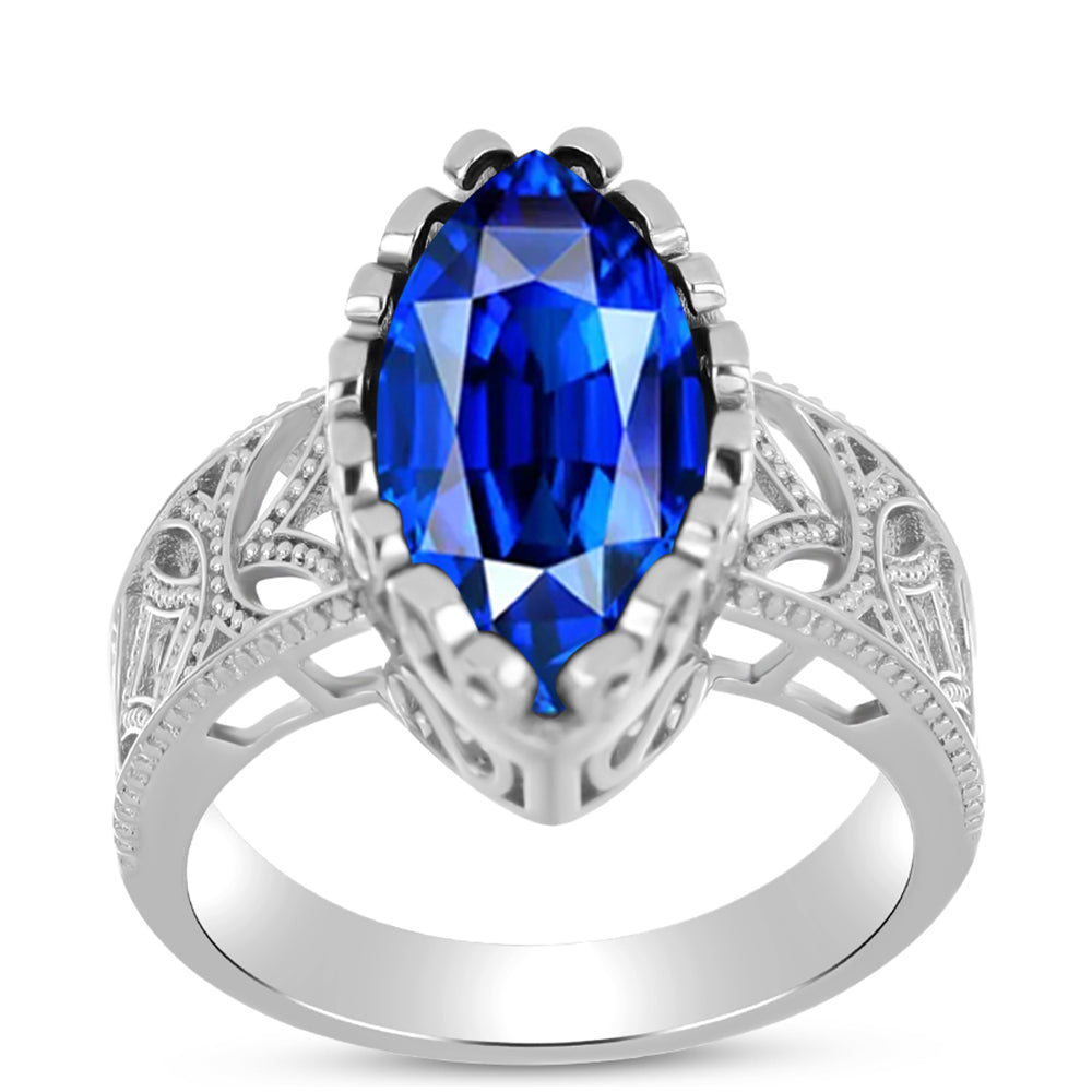Anillo de Plata con Zafiro Azul Australiano