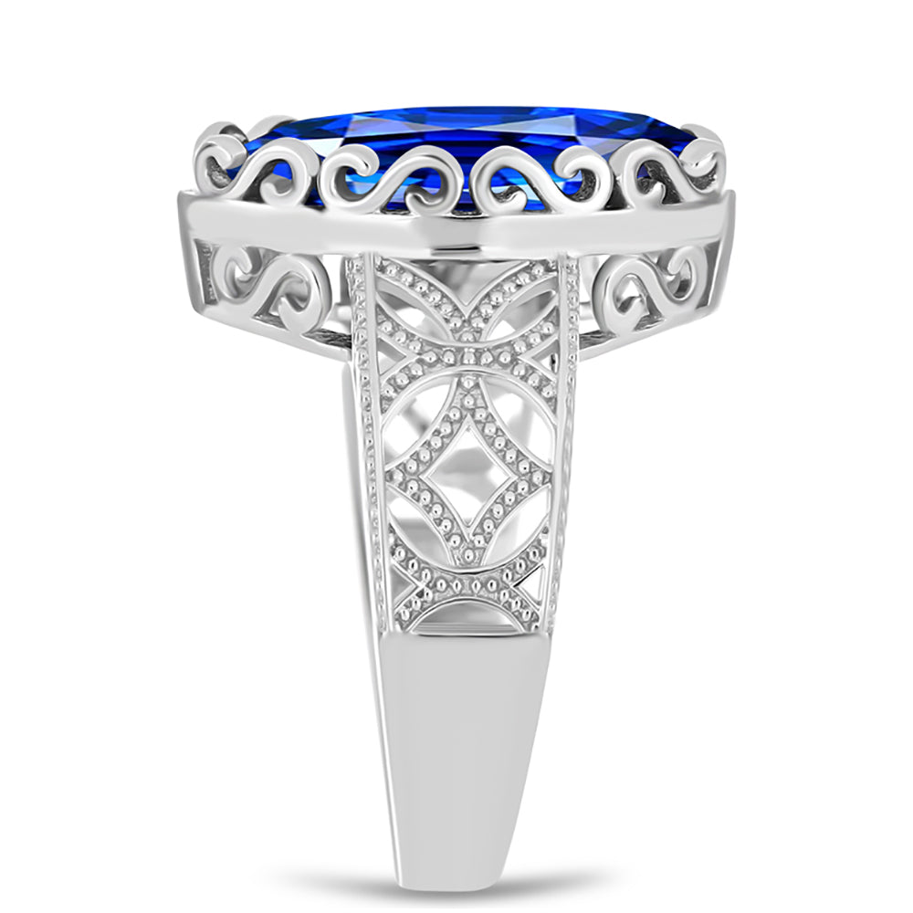Anillo de Plata con Zafiro Azul Australiano 4 