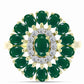 Anillo de Plata Bañada en Oro con Ágata Verde