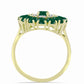 Anillo de Plata Bañada en Oro con Ágata Verde
