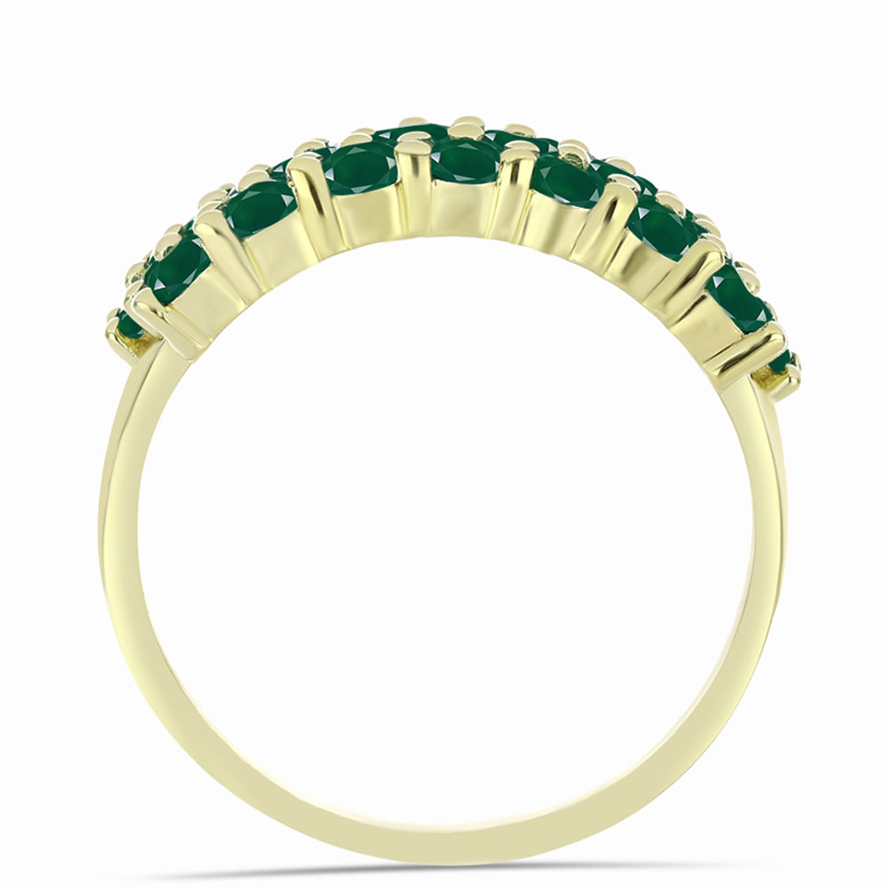 Anillo de Plata Bañada en Oro con Ágata Verde