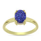 Anillo de Plata Bañada en Oro con Drusa Purpura