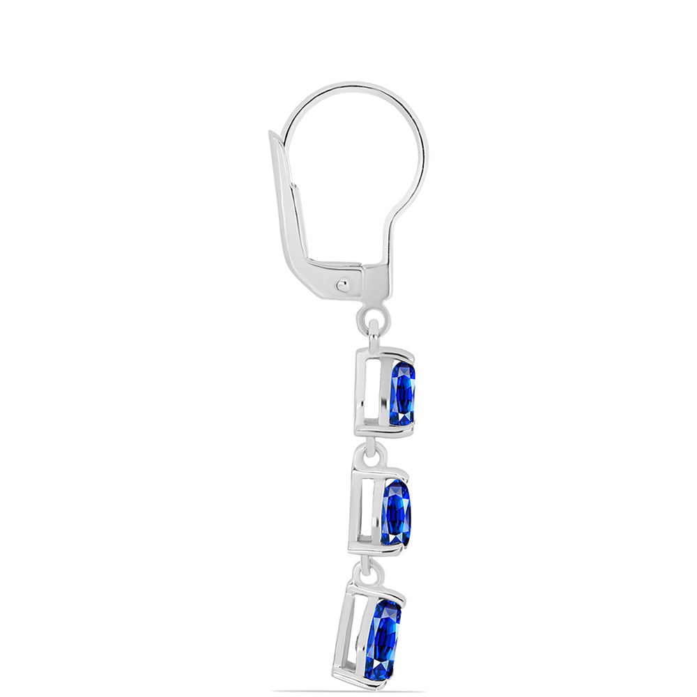 Pendientes de Plata con Zafiro Azul Australiano 2 