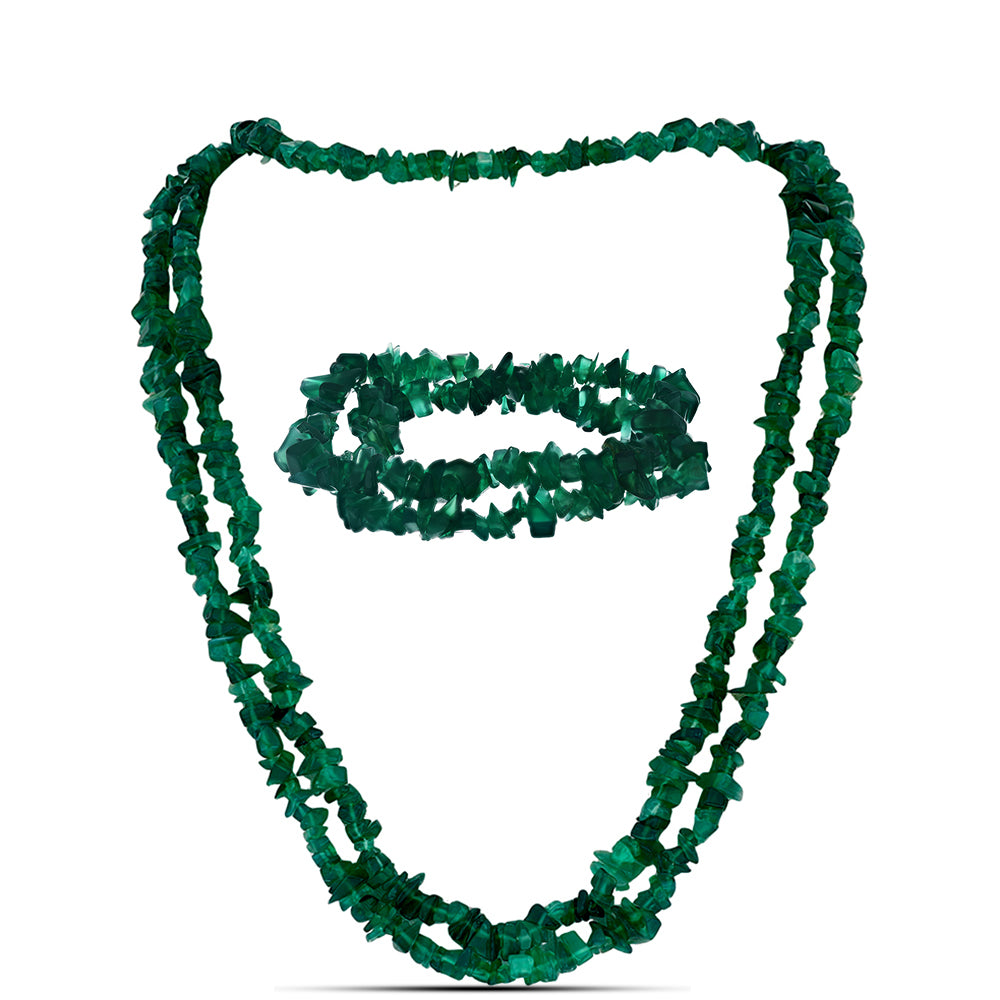 Conjunto Pepita con Ágata Verde ( Collar +Pulsera ) 1 