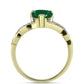 Anillo de Plata Bañada en Oro con Ágata Verde y Topacio Blanco