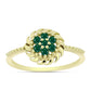 Anillo de Plata Bañada en Oro con Ágata Verde