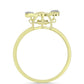 Anillo de Plata Bañada en Oro con Diamante blanco y Topacio Blanco