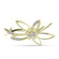 Broche de Plata Bañada en Oro con Diamante blanco y Topacio Blanco