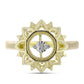 Anillo de Plata Bañada en Oro con Diamante blanco