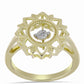 Anillo de Plata Bañada en Oro con Diamante blanco