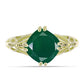 Anillo de Plata Bañada en Oro con Ágata Verde