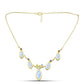 Collar de Plata Bañada en Oro con Piedra Lunar Arco Iris