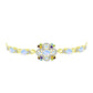 Pulsera de Plata Bañada en Oro con Piedra Lunar Arco Iris