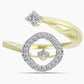 Anillo de Plata Bañada en Oro con Diamante blanco y Topacio Blanco