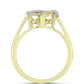 Anillo de Plata Bañada en Oro con Diamante blanco y Topacio Blanco