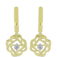 Pendientes de Plata Bañada en Oro con Diamante blanco