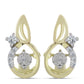 Pendientes de Plata Bañada en Oro con Diamante blanco y Topacio Blanco
