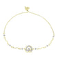 Pulsera de Plata Bañada en Oro con Diamante blanco y Topacio Blanco