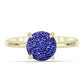Anillo de Plata Bañada en Oro con Drusa Purpura
