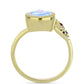 Anillo de Plata Bañada en Oro con Piedra Lunar Arco Iris y Amatista de Marruecos