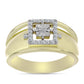 Anillo de Plata Bañada en Oro con Diamante blanco y Topacio Blanco