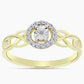 Anillo de Plata Bañada en Oro con Diamante blanco y Topacio Blanco