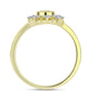Anillo de Plata Bañada en Oro con Diamante blanco y Topacio Blanco