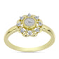Anillo de Plata Bañada en Oro con Diamante blanco y Topacio Blanco