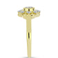 Anillo de Plata Bañada en Oro con Diamante blanco y Topacio Blanco