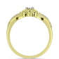 Anillo de Plata Bañada en Oro con Diamante blanco y Topacio Blanco