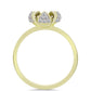 Anillo de Plata Bañada en Oro con Diamante blanco y Topacio Blanco
