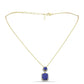 Collar de Plata Bañada en Oro con Drusa Purpura y Topacio Blanco
