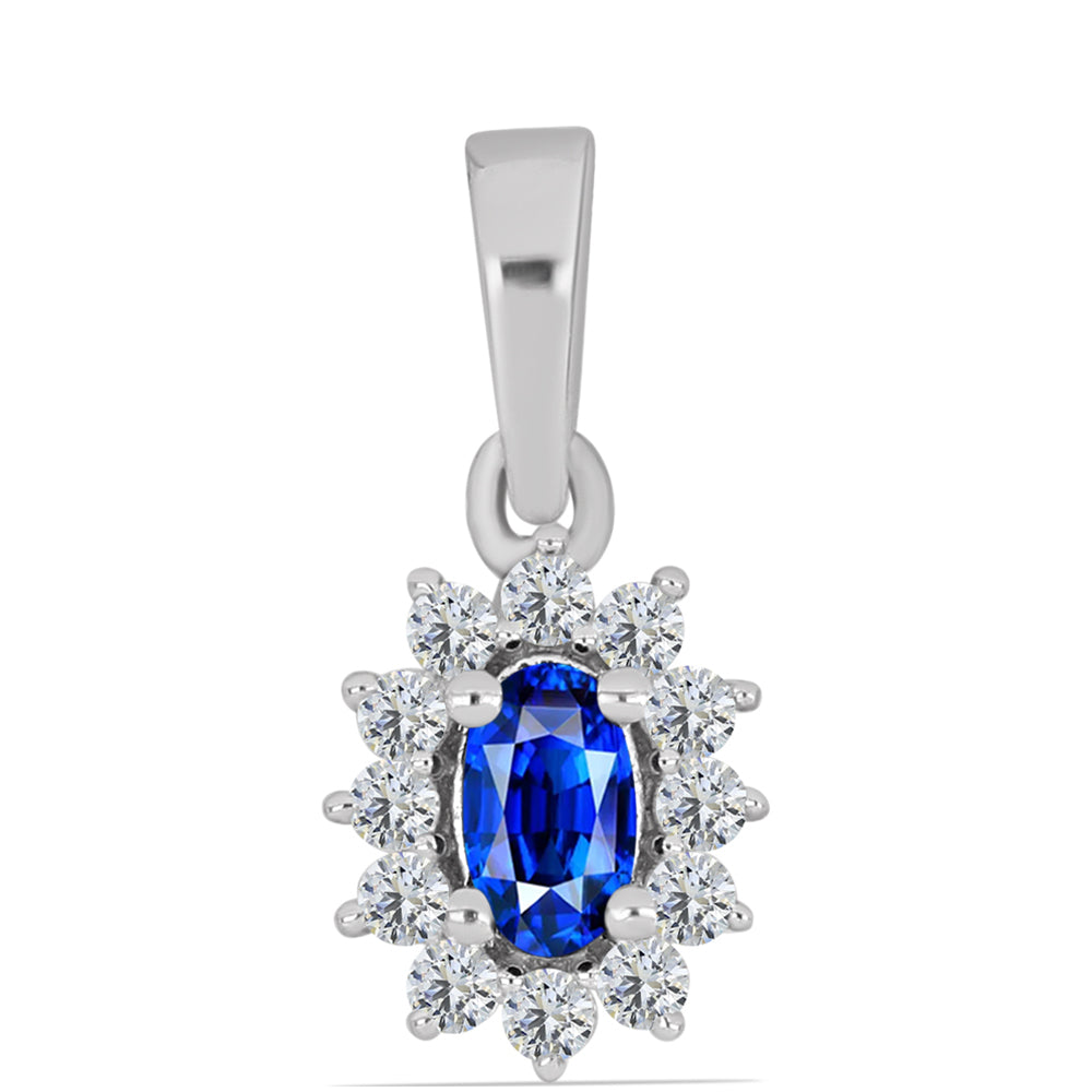 Conjunto de Plata con Zafiro Azul Australiano y Topacio Blanco ( Pendientes +Anillo +Colgante )