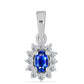 Conjunto de Plata con Zafiro Azul Australiano y Topacio Blanco ( Pendientes +Anillo +Colgante )