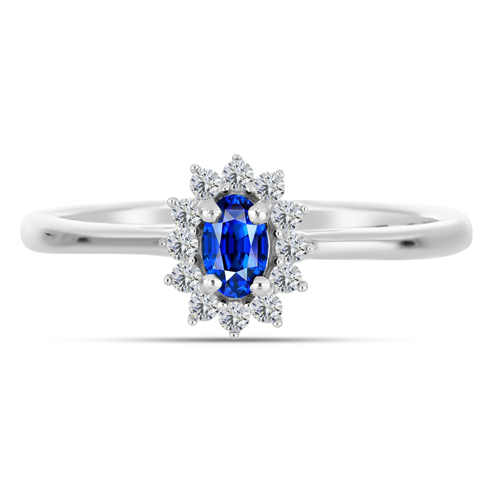 Conjunto de Plata con Zafiro Azul Australiano y Topacio Blanco ( Pendientes +Anillo +Colgante ) 8 