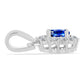 Conjunto de Plata con Zafiro Azul Australiano y Topacio Blanco ( Pendientes +Anillo +Colgante )