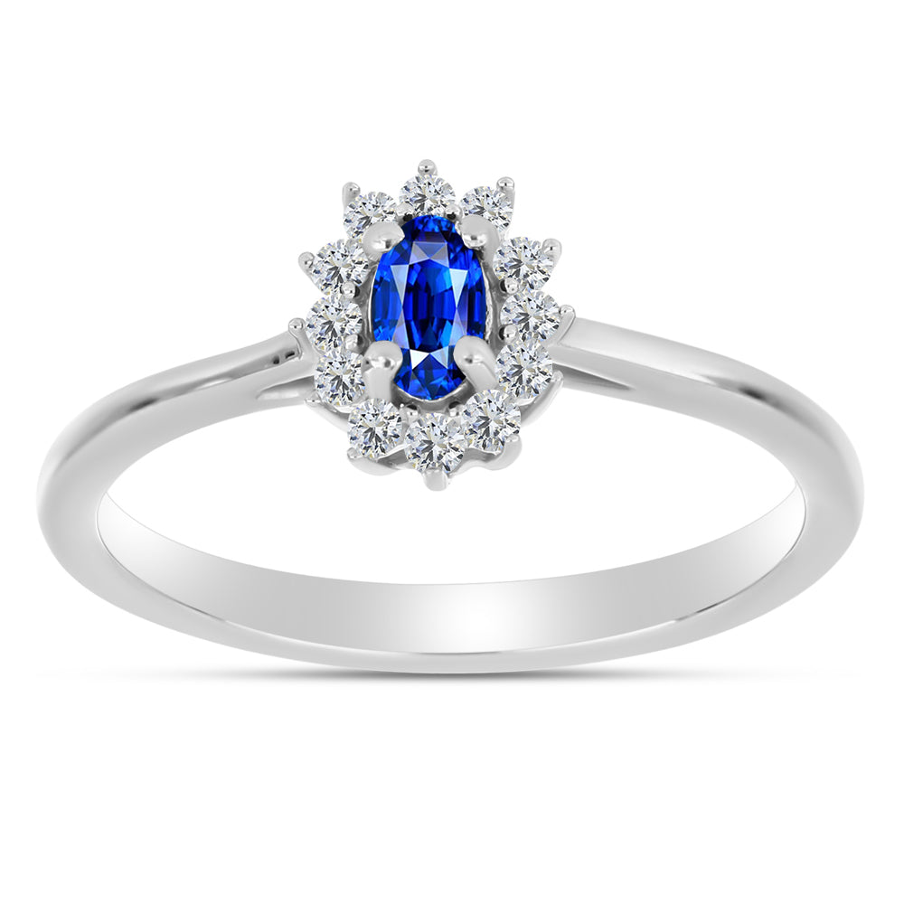 Conjunto de Plata con Zafiro Azul Australiano y Topacio Blanco ( Pendientes +Anillo +Colgante )