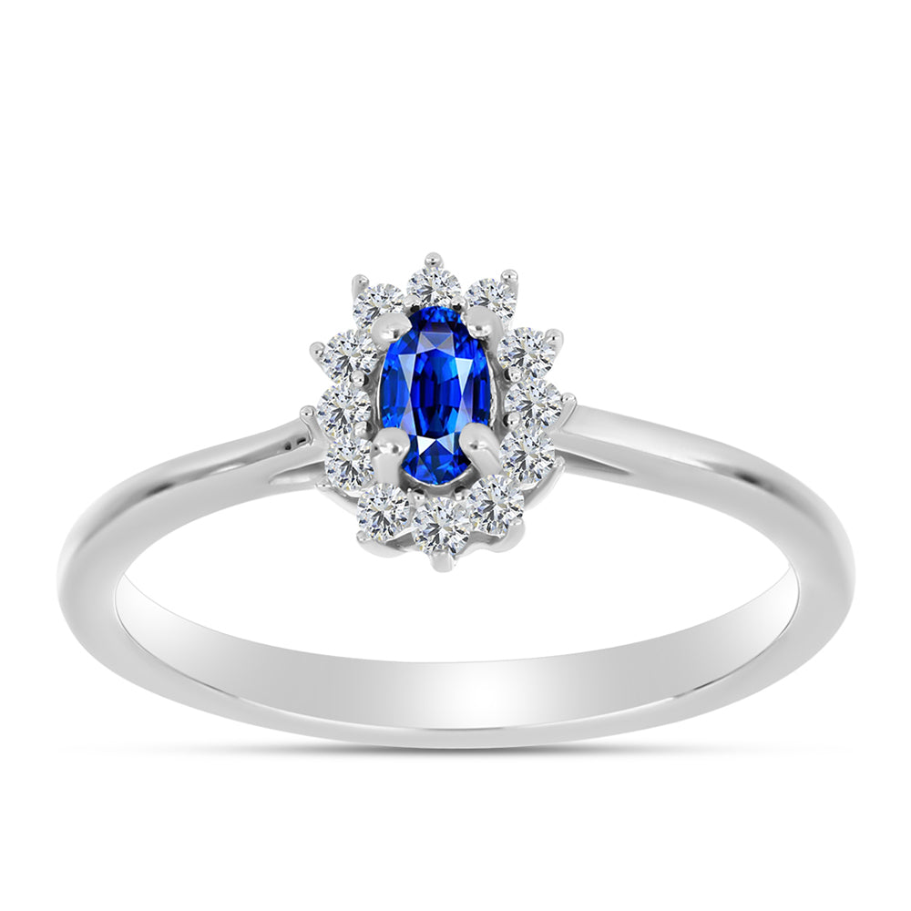 Conjunto de Plata con Zafiro Azul Australiano y Topacio Blanco ( Pendientes +Anillo +Colgante ) 4 