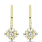 Pendientes de Plata Bañada en Oro con Diamante blanco y Topacio Blanco