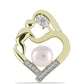 Colgante de Plata Bañada en Oro con Diamante blanco y Perla de Agua Dulce