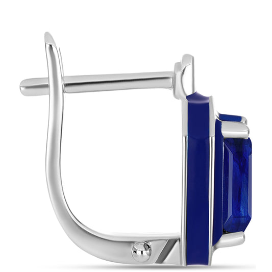 Pendientes de Plata con Zafiro Azul Australiano
