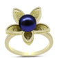 Anillo de Plata Bañada en Oro con Perla Negra de Agua dulce