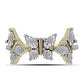 Anillo de Plata Bañada en Oro con Diamante blanco y Topacio Blanco
