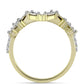 Anillo de Plata Bañada en Oro con Diamante blanco y Topacio Blanco