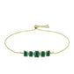 Pulsera de Plata Bañada en Oro con Ágata Verde