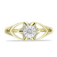 Anillo de Plata Bañada en Oro con Diamante blanco