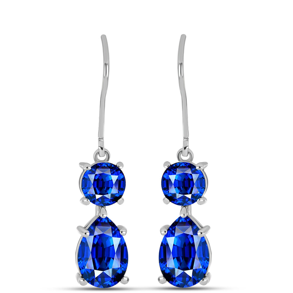 Pendientes de Plata con Zafiro Azul Australiano 5 