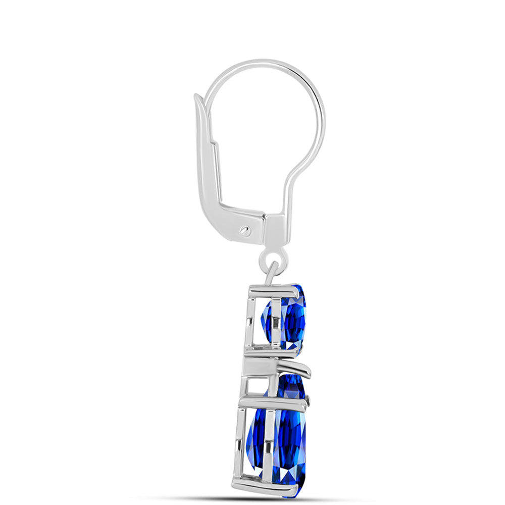 Pendientes de Plata con Zafiro Azul Australiano 4 