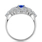 Anillo de Plata con Zafiro Azul Australiano y Topacio Blanco